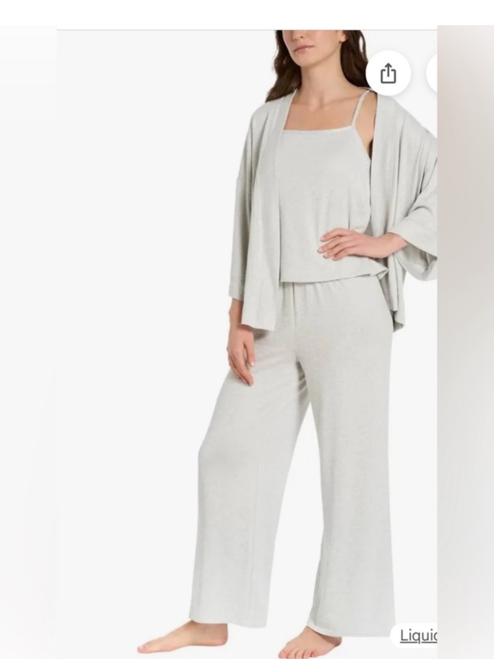 Lemon Soft Grey 3 Piece Lounge Set - Shrug, Tank and Pants